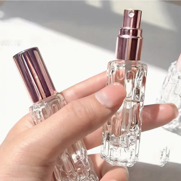 2 pcs 15ml Elegant Square Refillable Glass Perfume Spray Bottles with Aluminum Mistizer
