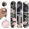 3 pcs Black Floral Refillable Perfume Spray Bottles with Travel Cosmetic Case in 5ml