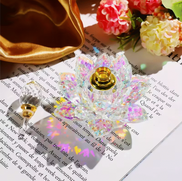 1pc Elegant Lotus Shaped Glass Perfume Bottle
