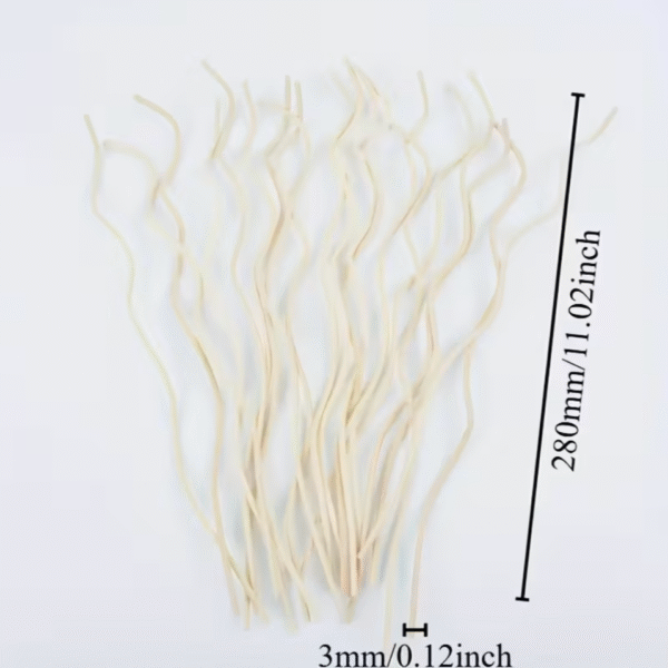 60pcs Mixed Colors 28cm Long Wavy Reed Diffuser Sticks