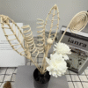 12pcs Elegant Beige and White Dried Flower Reed Diffuser Set with Wooden Sticks