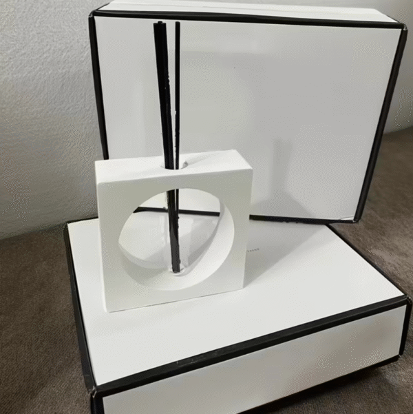 Modern Geometric Scent Diffuser with Black Reeds