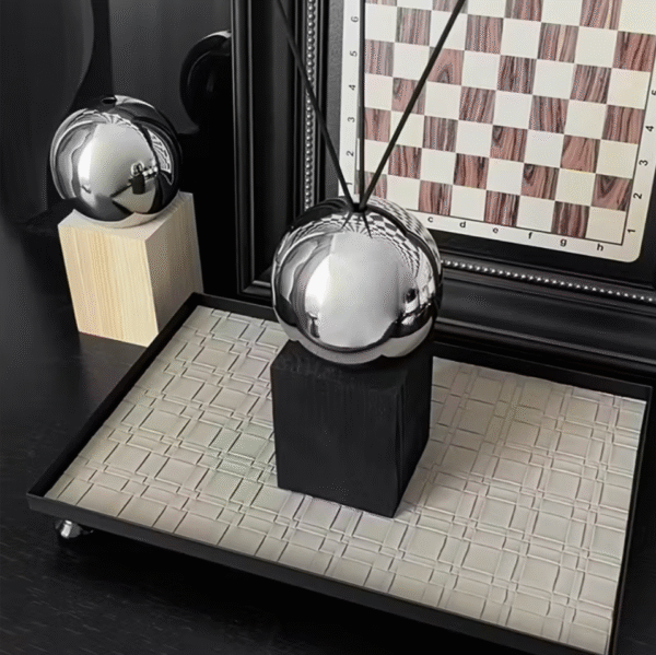 1pc Dark Wood Minimalist Stainless Steel Essential Oil Diffuser Bottle