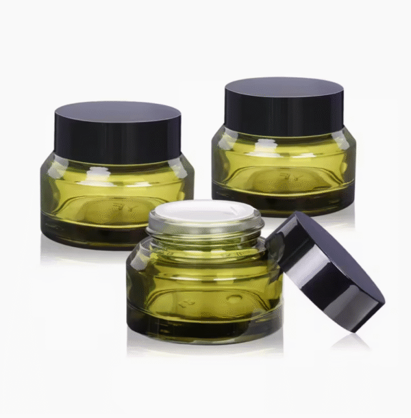 Screenshot 2025-10-15 at 17.40.10 4pcs 50ml Green Glass Cosmetic Jars with Black Lids