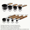8 pcs Stainless Steel Measuring Spoons and Cups Set with Wooden Handles