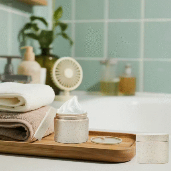 4pcs 50ml Wheat Straw Cosmetic Containers