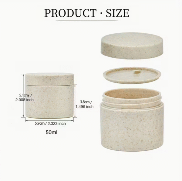 4pcs 50ml Wheat Straw Cosmetic Containers